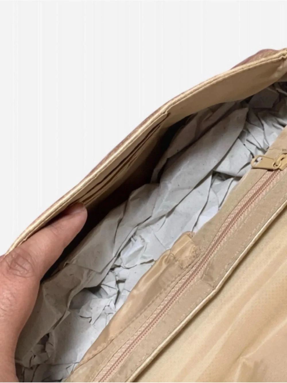 Metallic Gold Leather Wristlet Clutch